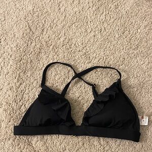 Black Ruffled Bikini top